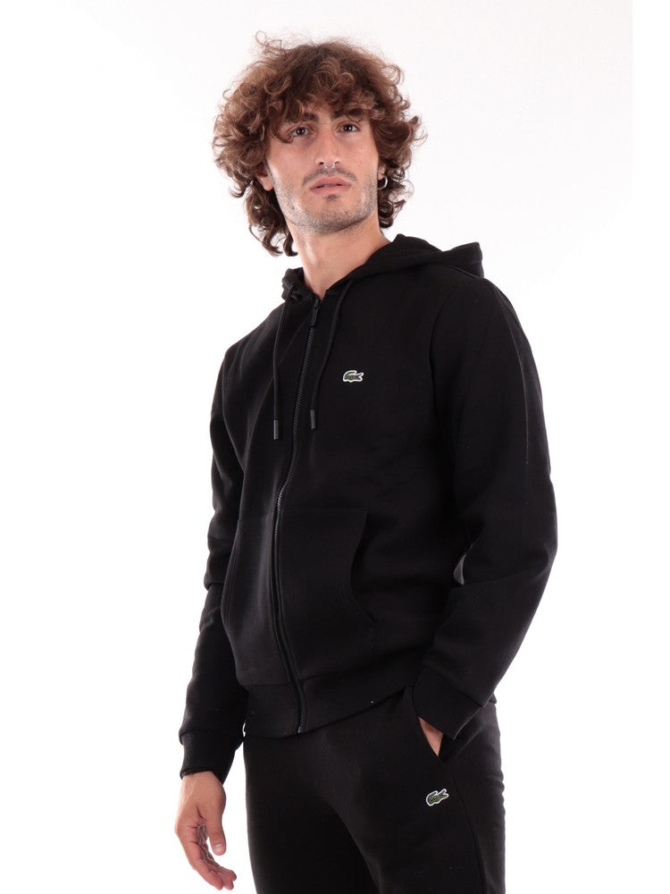 Lacoste felpa uomo in cotone verde scuro