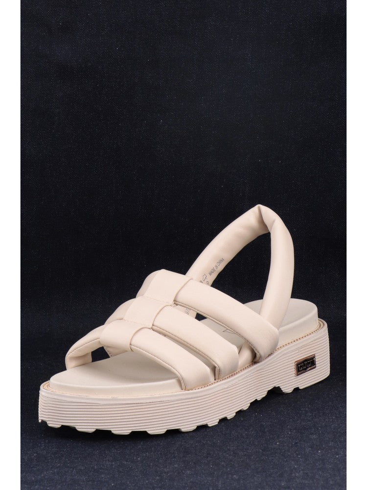 Sandalias Mujer Línea Dorada Plataforma