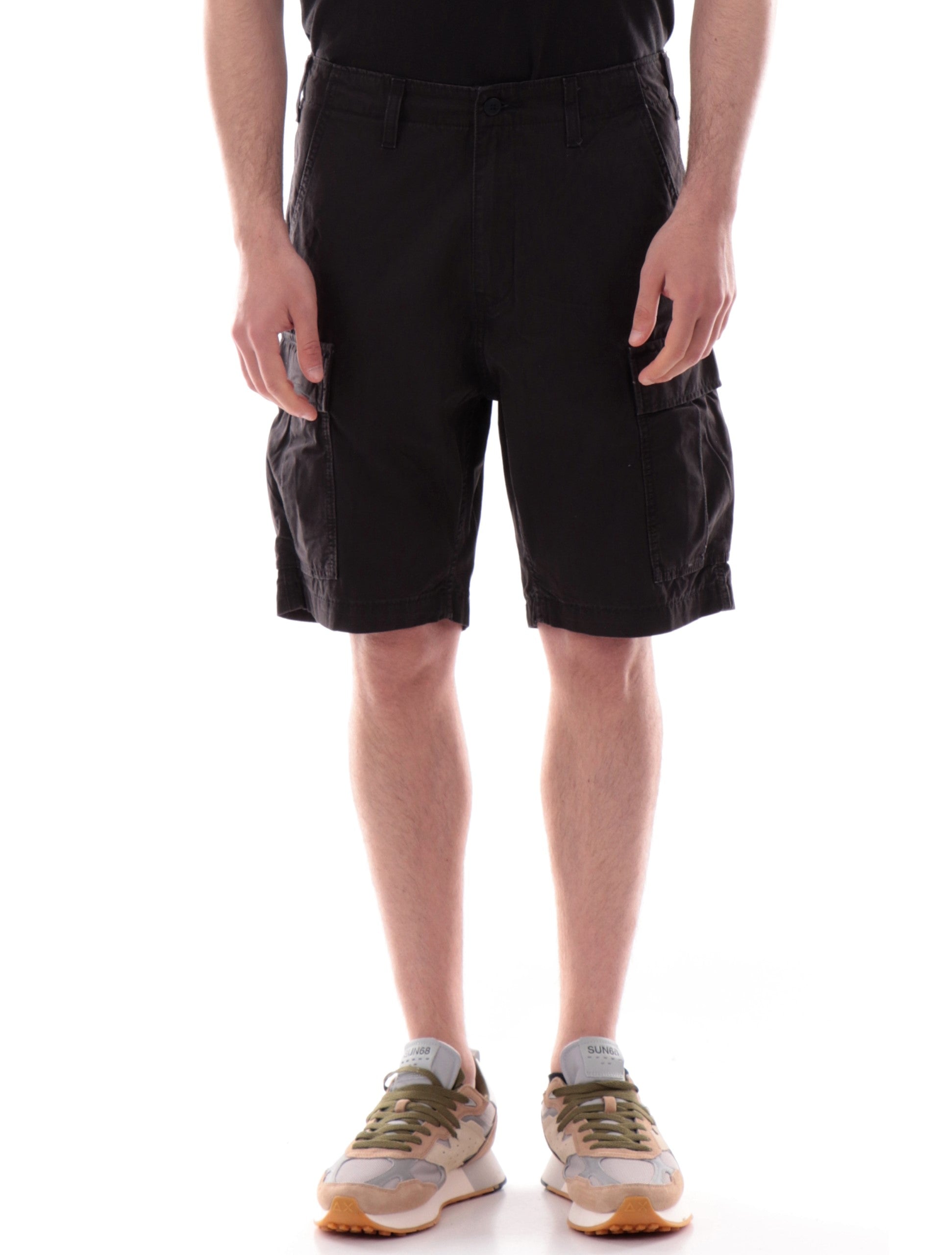 Pantaloni Cargo Neri Bershka Pantaloncini Uomo Bermuda Baggy Cargo