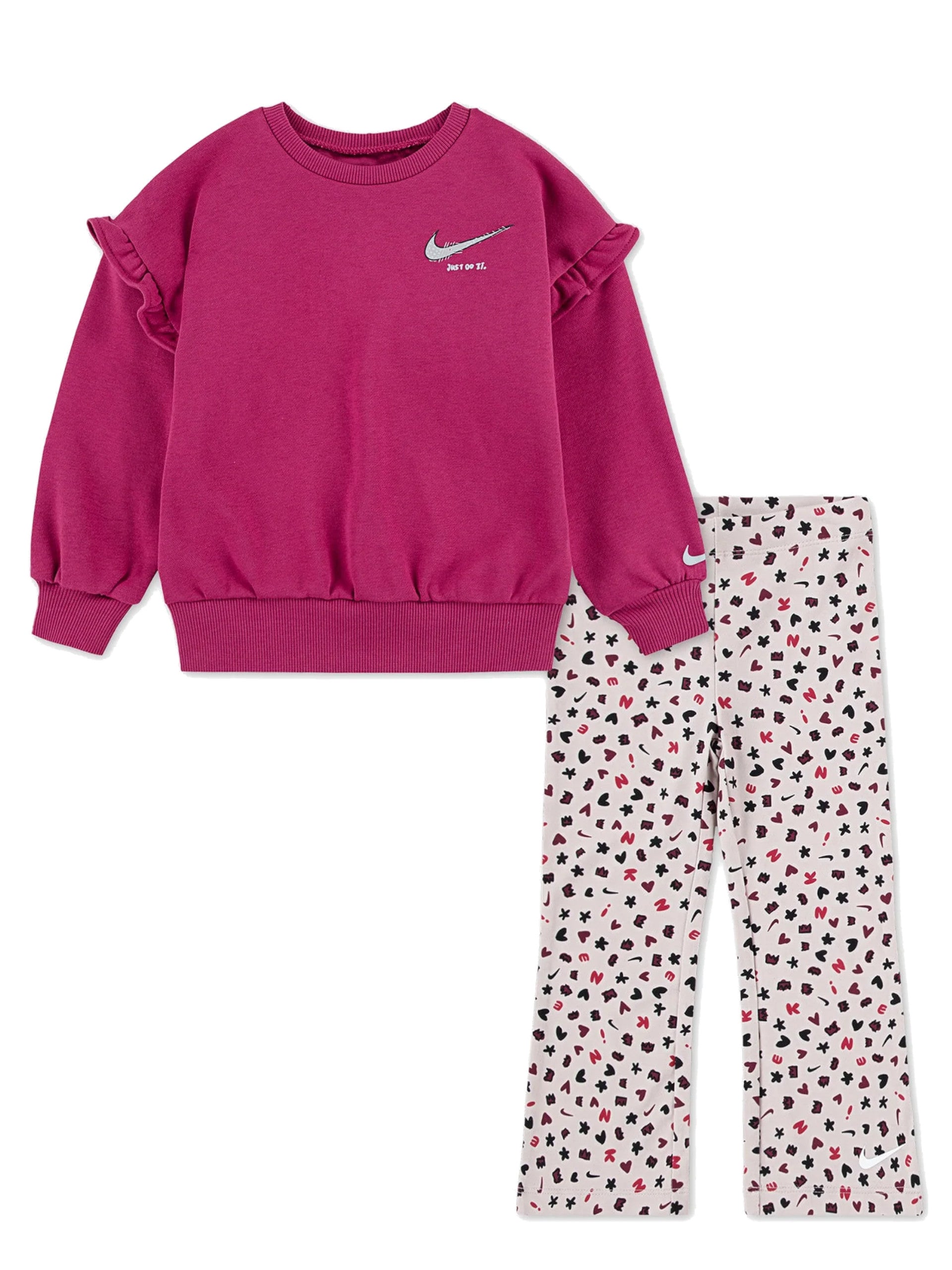 nike bimba felpa nike nera e fucsia