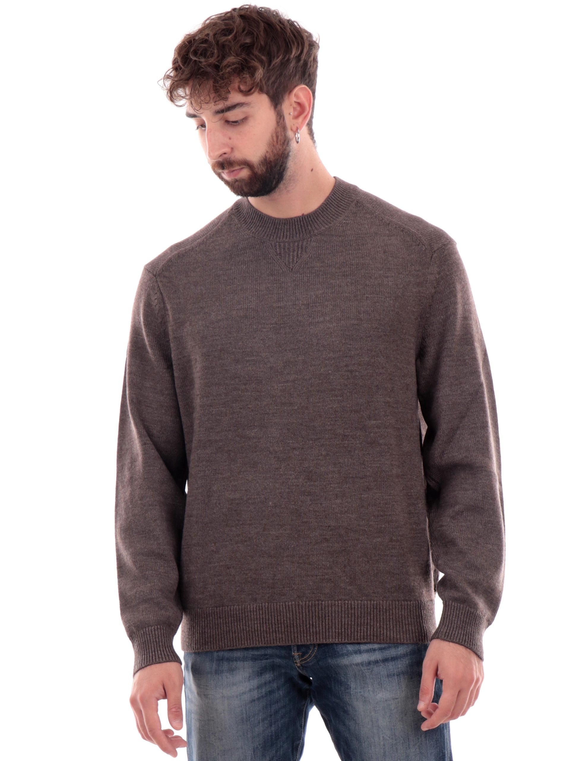 Maglione Armani Exchange AX marrone da uomo girocollo 6DZM1FZM1LZ