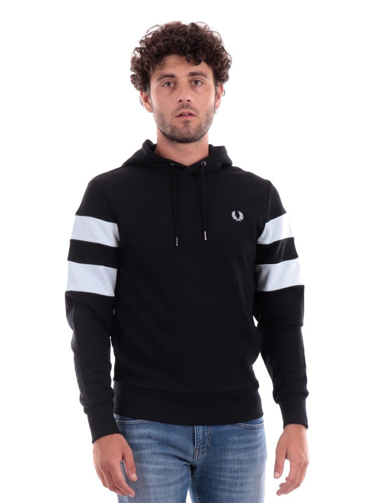 Schwarzes Herren-Sweatshirt mit gekippten Ärmeln von Fred Perry M5534 – Sir126