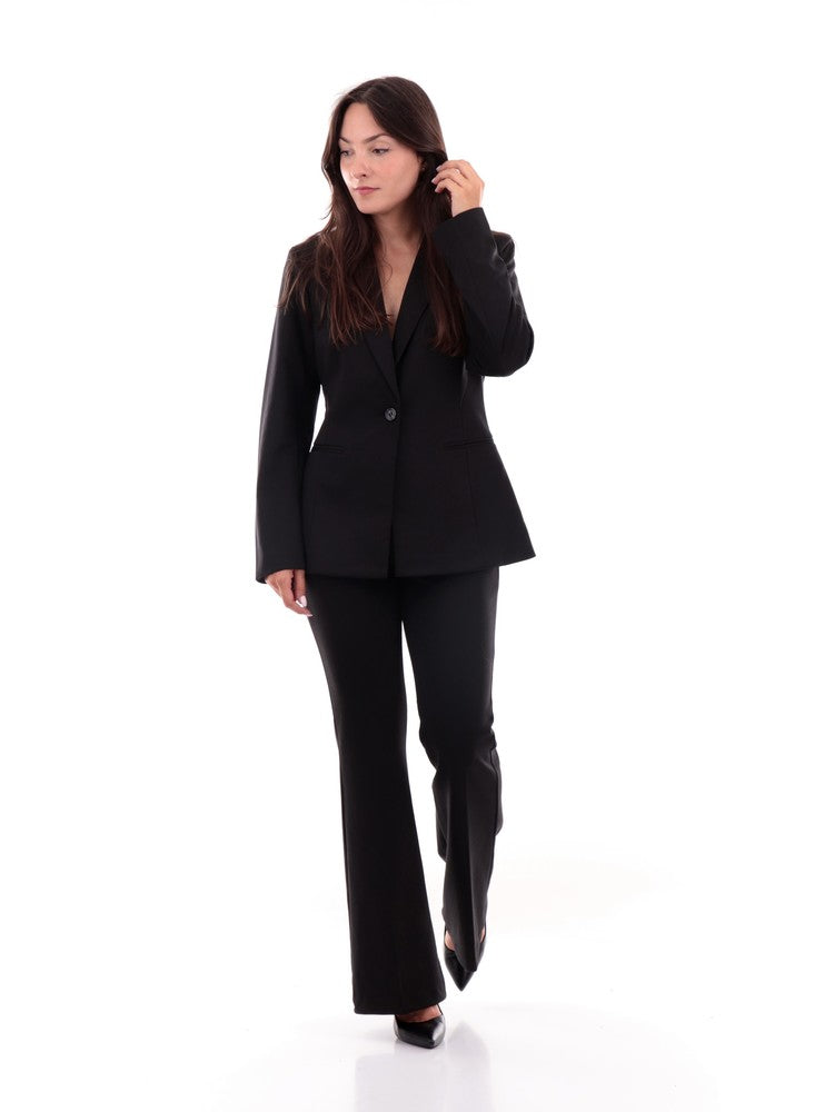 Flare Pants Outfit Con Pantalone A Zampa Nero In The Style Pantaloni A Zampa In Bengalina Nera Con Spacco