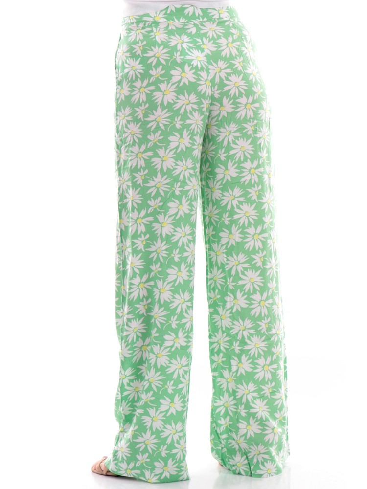 Pantaloni Tiffosi verdi da donna con fiori modello Orquidea