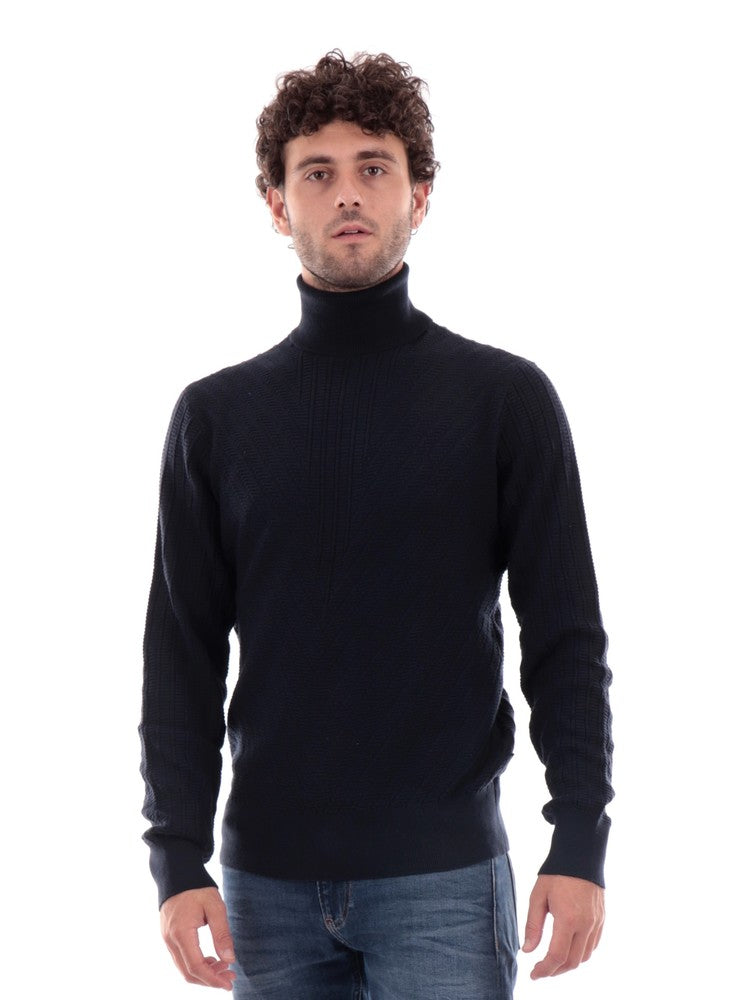 Armani Exchange blue men's turtleneck sweater 6RZM2JZM3FZ – Sir126