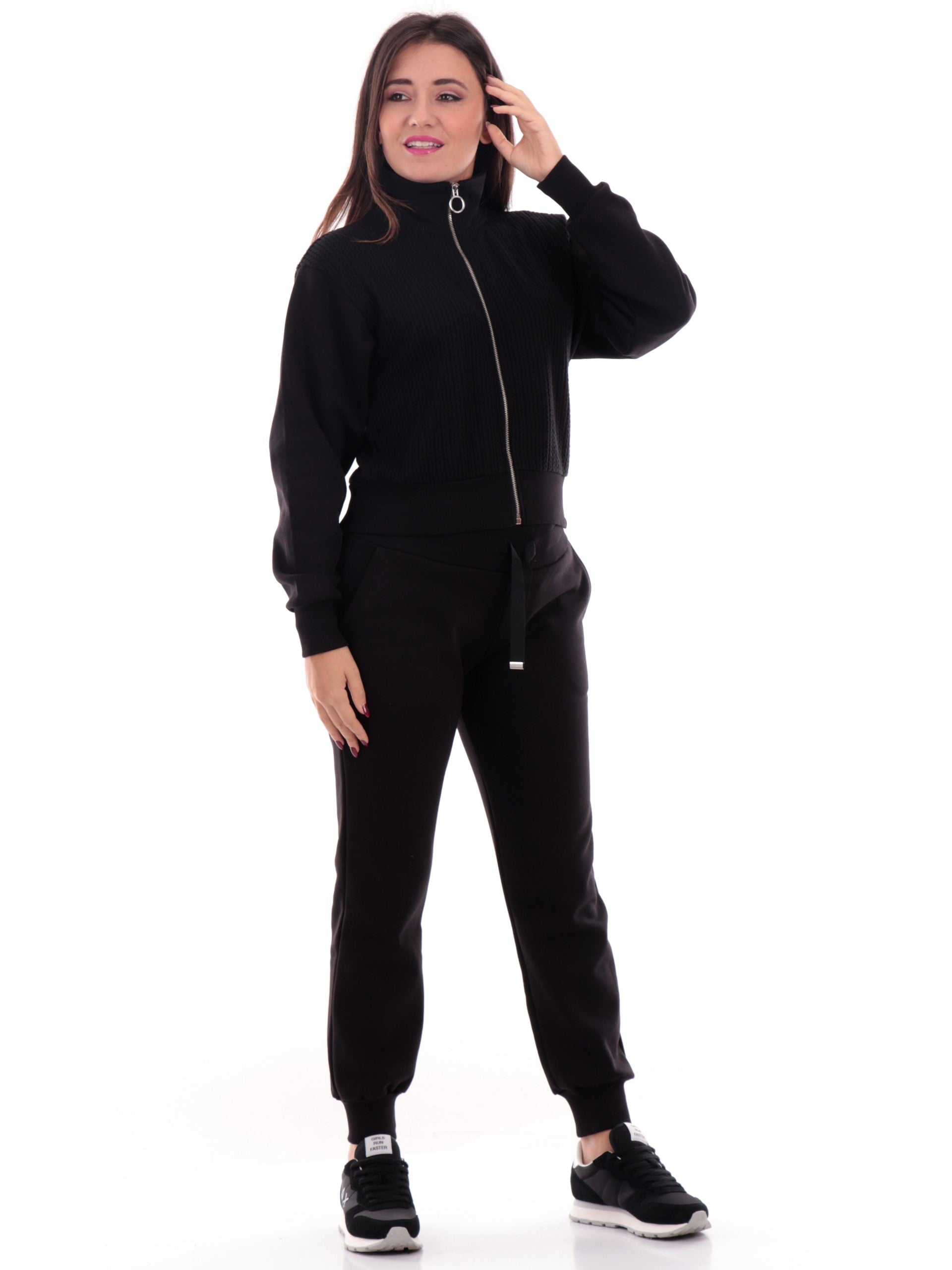 Pantaloni tuta Colmar neri da donna polsini elasticizzati 92684YR