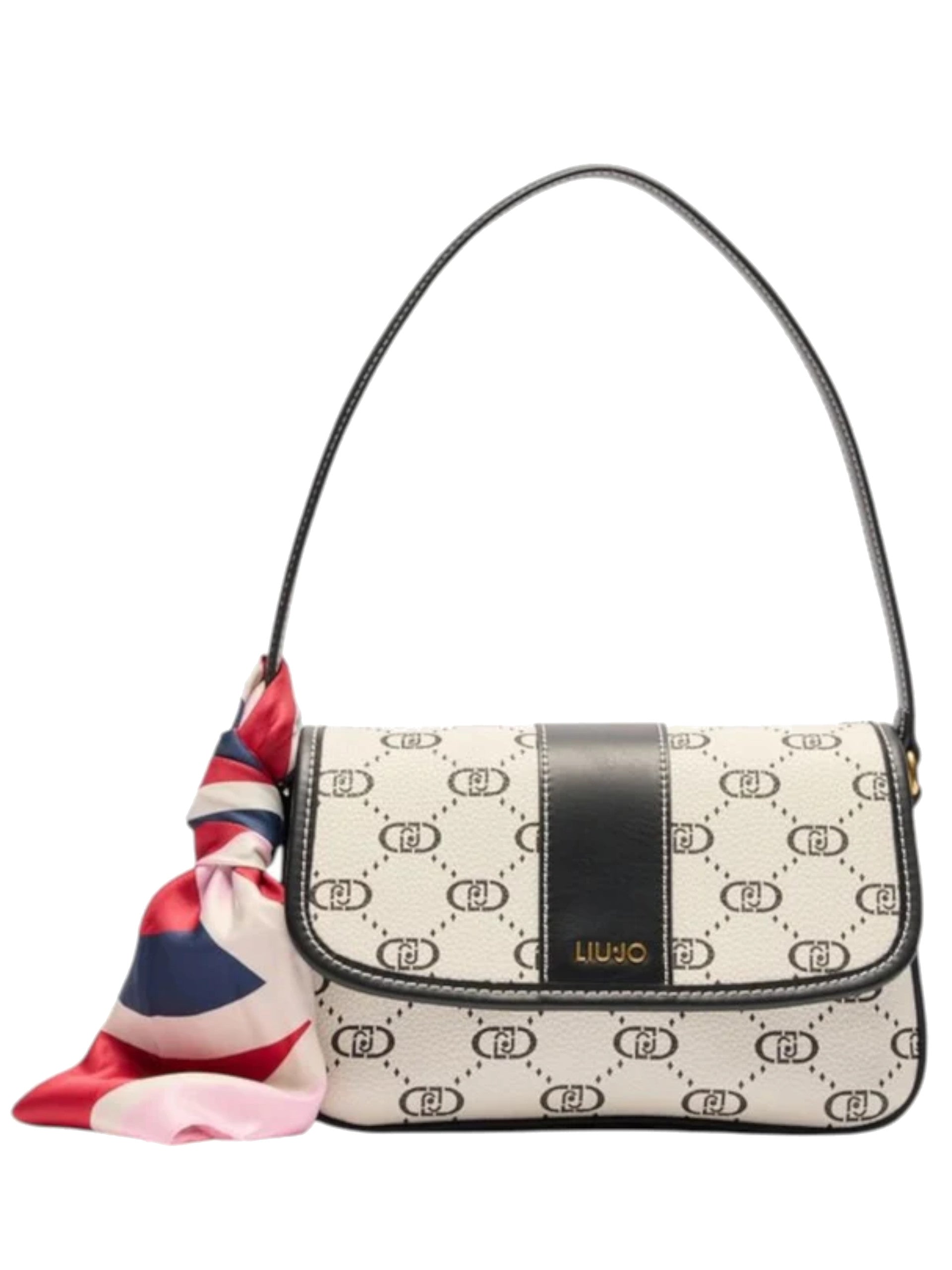 Borsa Liu Jo bianca e nera ECS S Crossbody da donna con foulard