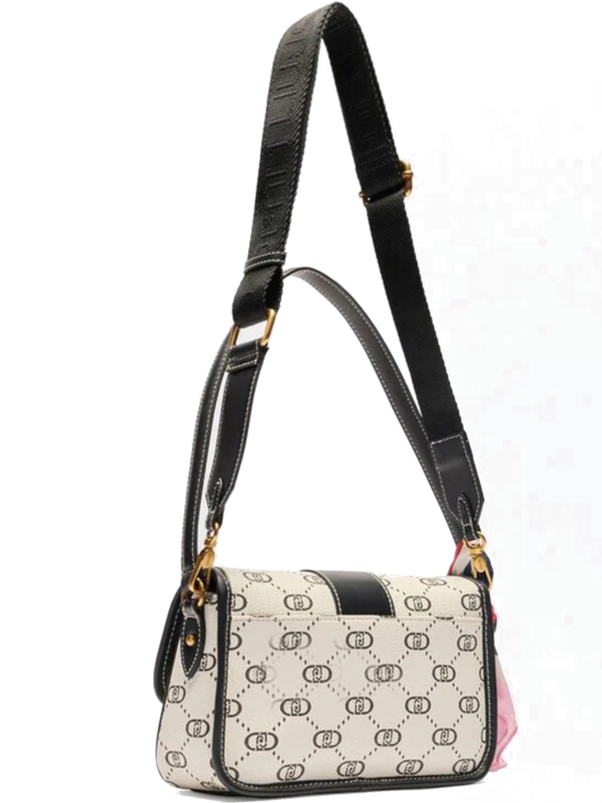 Borsa Liu Jo bianca e nera ECS S Crossbody da donna con foulard