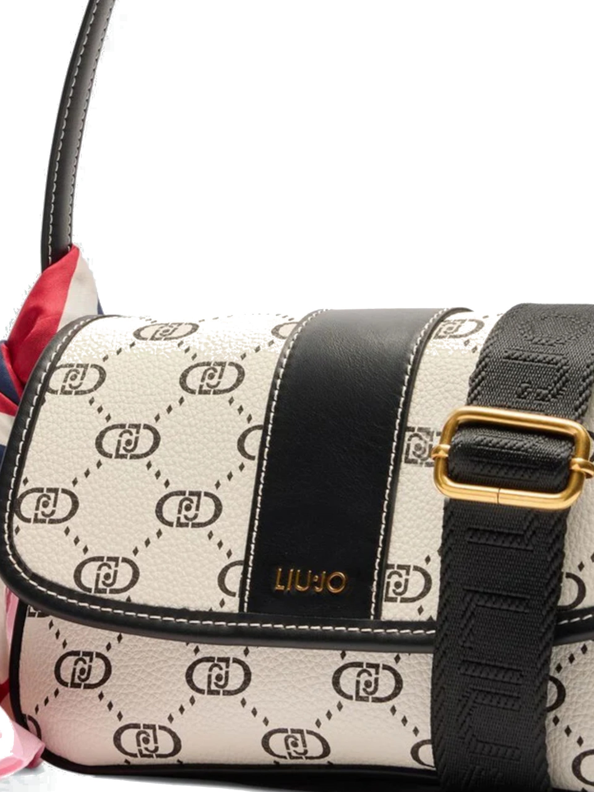 Borsa Liu Jo bianca e nera ECS S Crossbody da donna con foulard