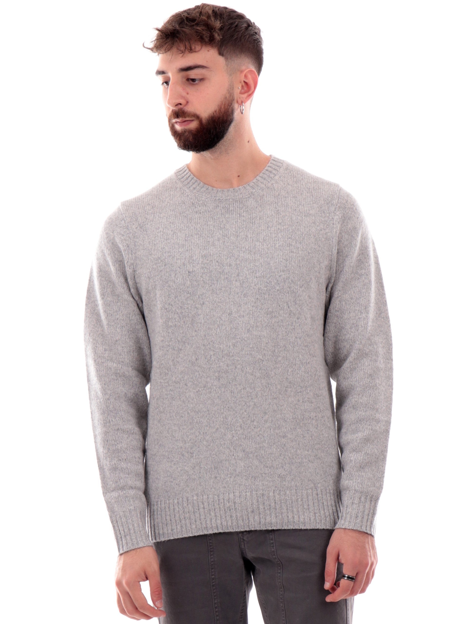 Crew Neck Maglione Grigio Uomo Crew Neck Uomo Maglione Maglione
