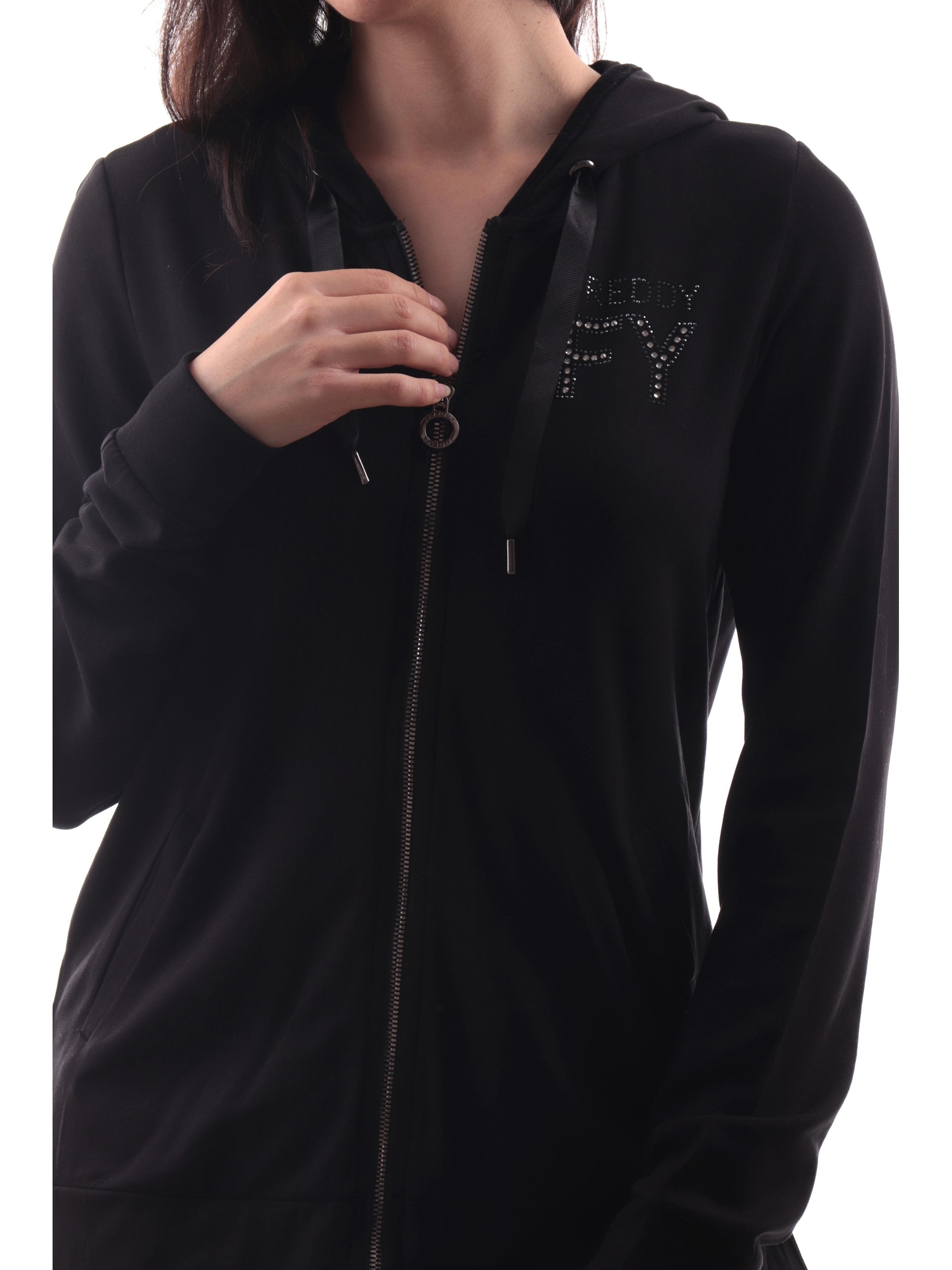 Felpa Donna Zip Felpa Con Zip E Cappuccio FREDDY Viscosa