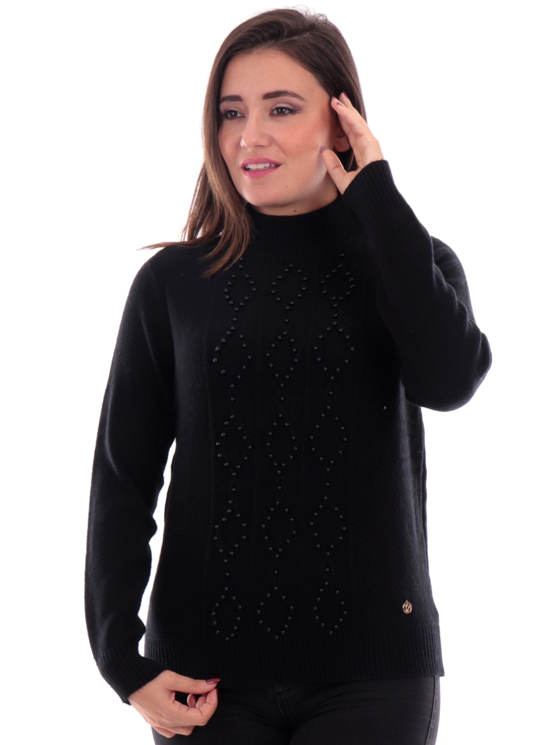 Maglioni Maglioncino A Lupetto Maglia Lupetto Maglia Nera Con