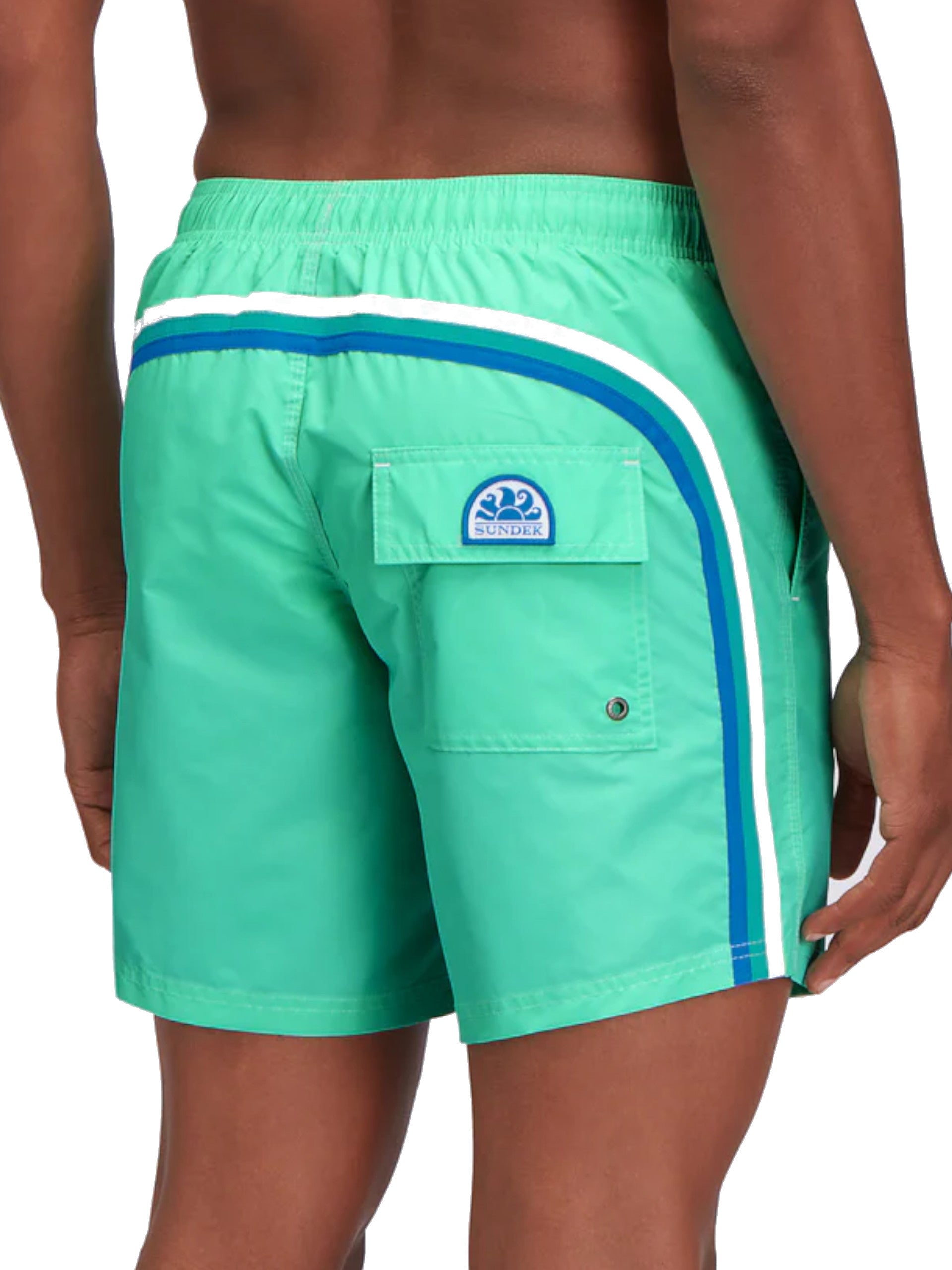 Elastic Waist Saldi Costumi Sundek Costume Sundek Da Uomo Tinta