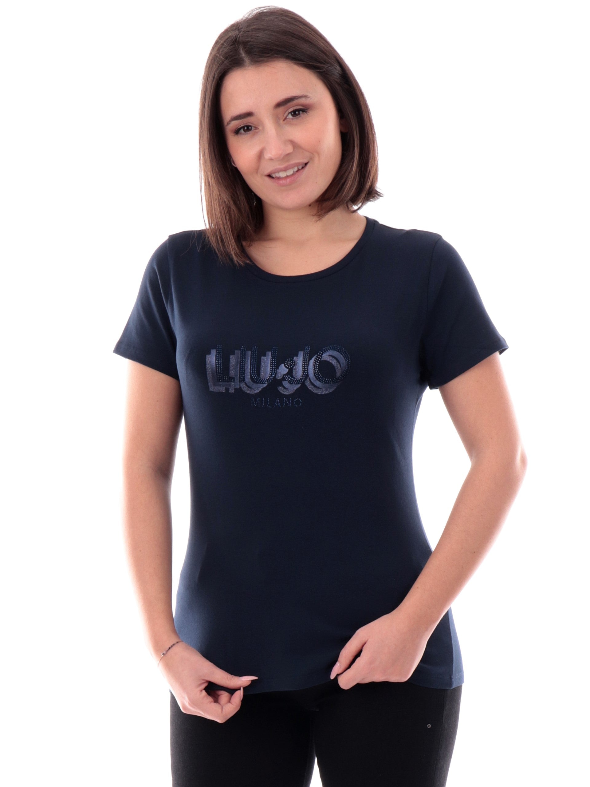 Maglietta Liu Jo Sport Shop Online T-Shirt Liu Jo Blu Da Donna