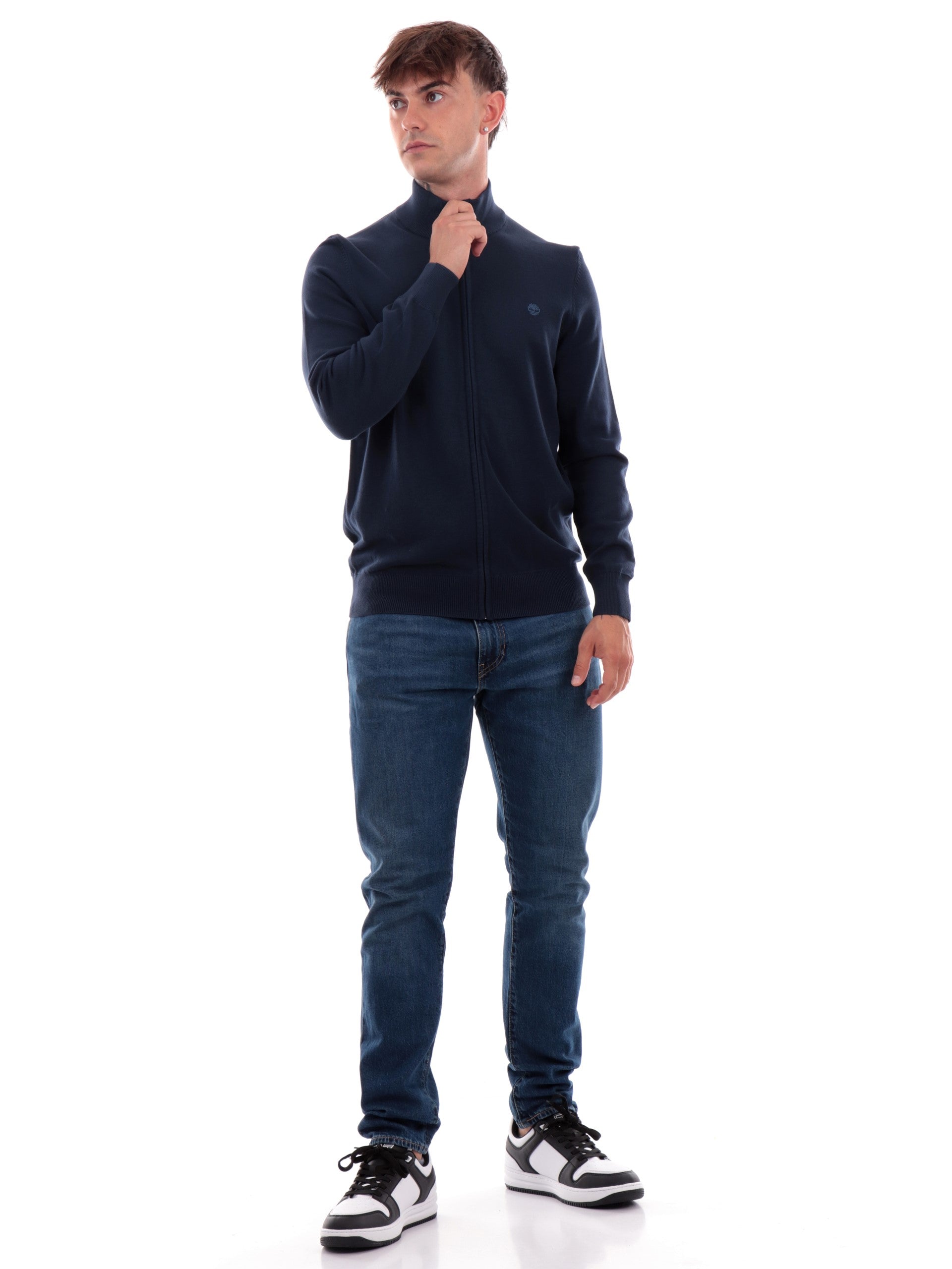 Maglione full zip Timberland blu da uomo Williams River TB0A2BMZ