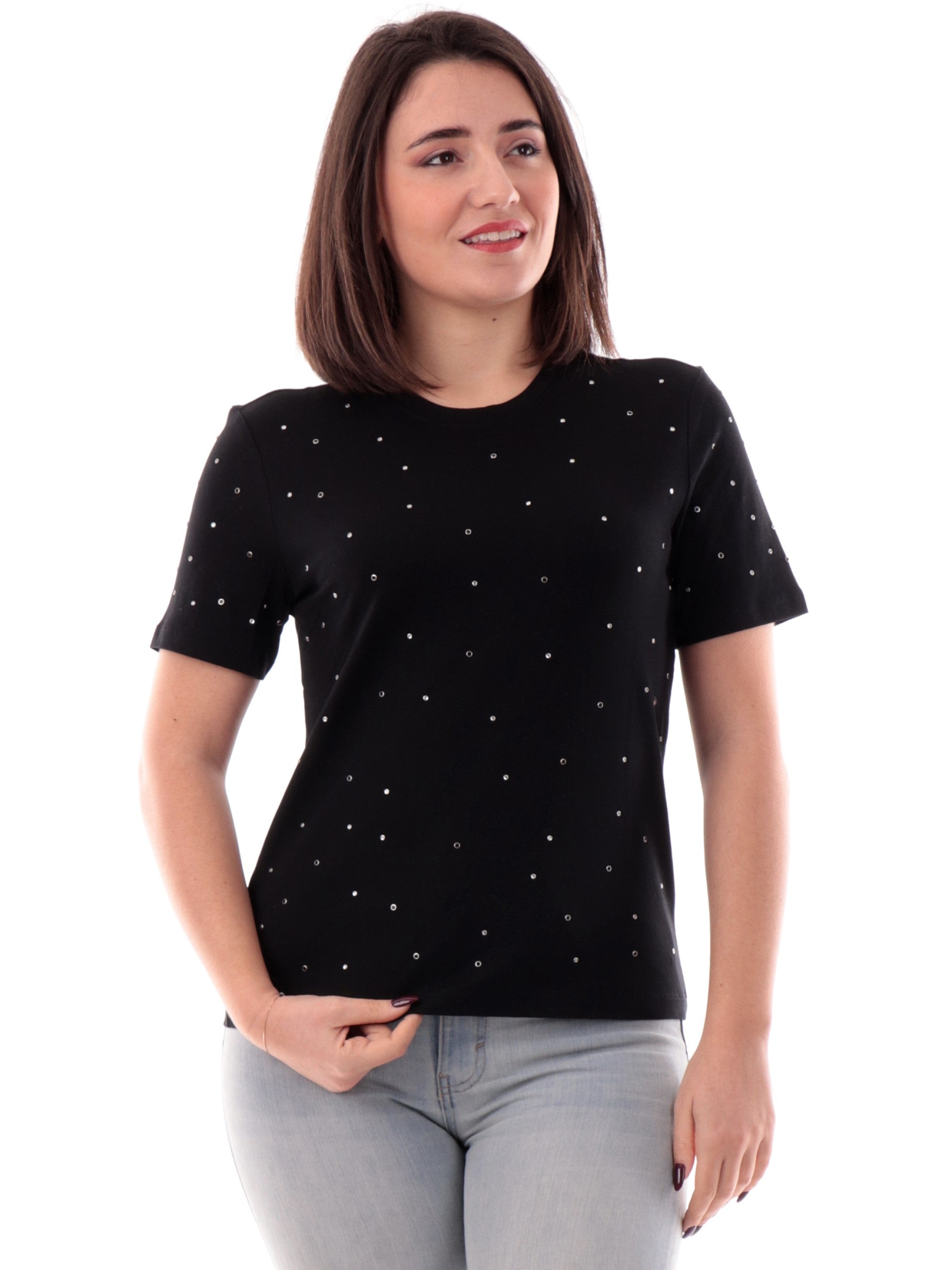 Paillettes Magliette Con Brillantini Paillettes Maglia Collo Alto