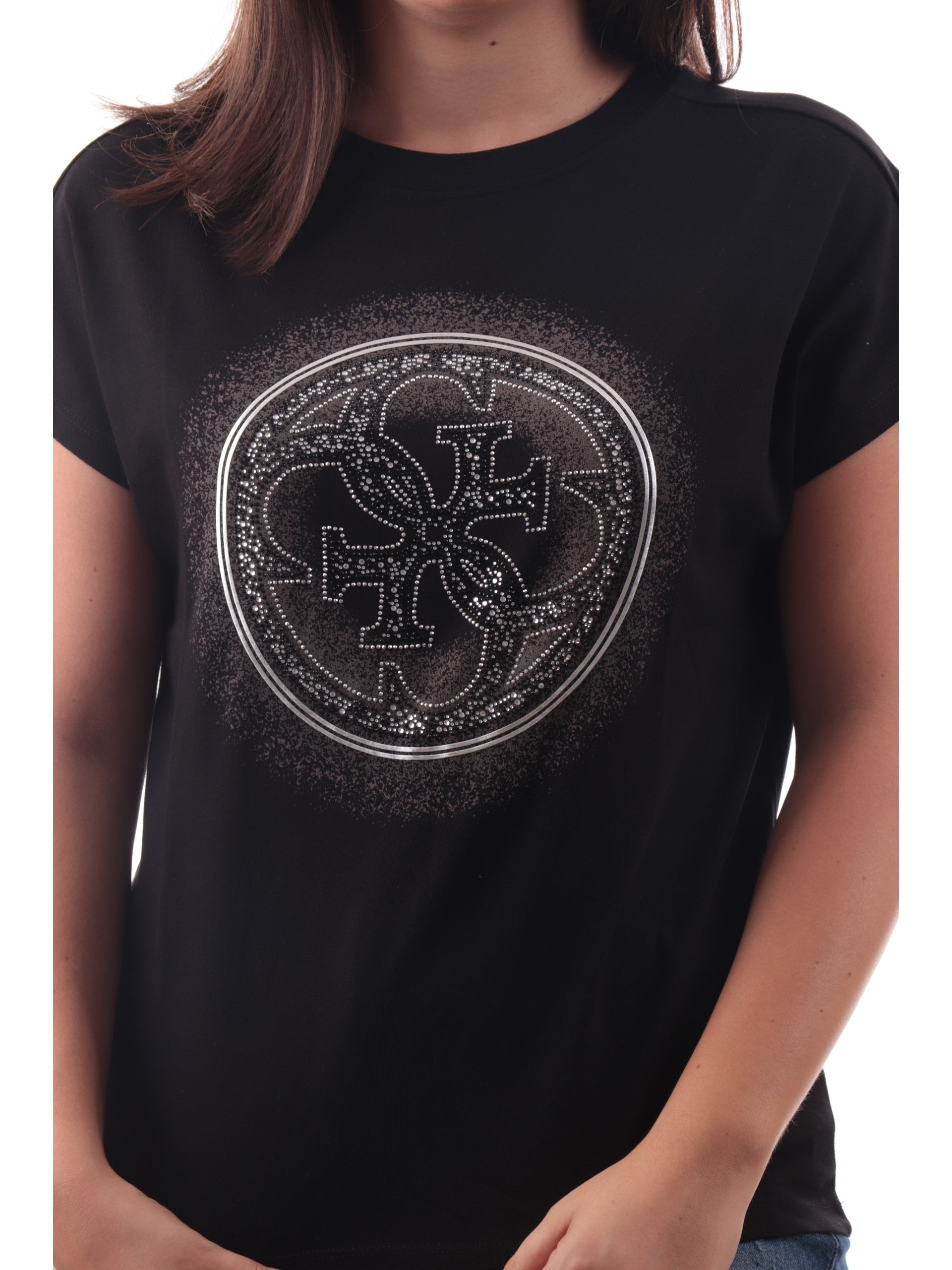 T-shirt DOMENICA M/m Con Strass Più Collana Con Pietre Multicolor - Foto 1