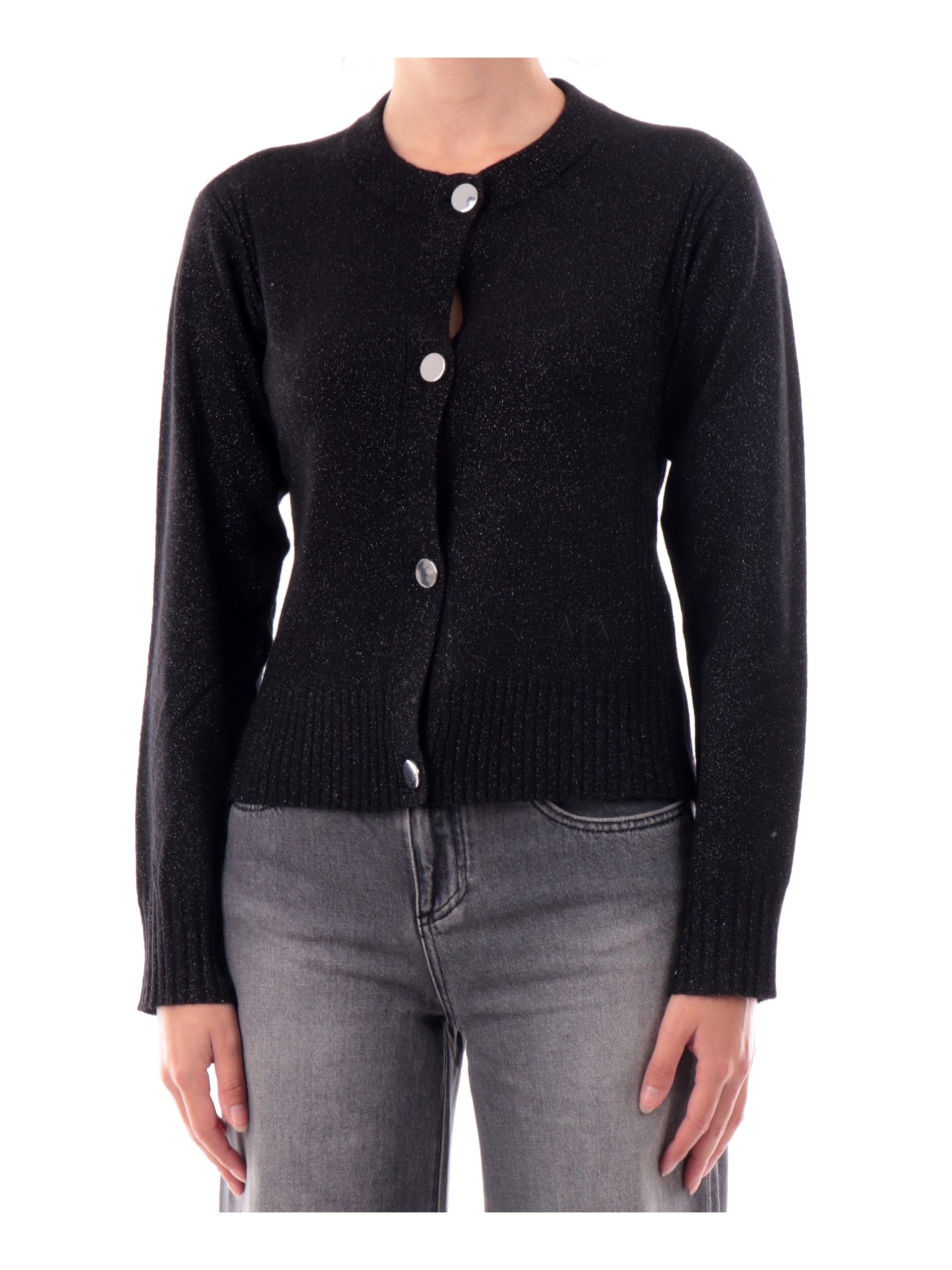 Cardigan Maglione Armani Exchange AX nero da donna