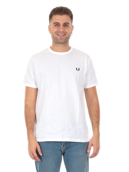 t-shirt-fred-perry-bianca-da-uomo-m3519