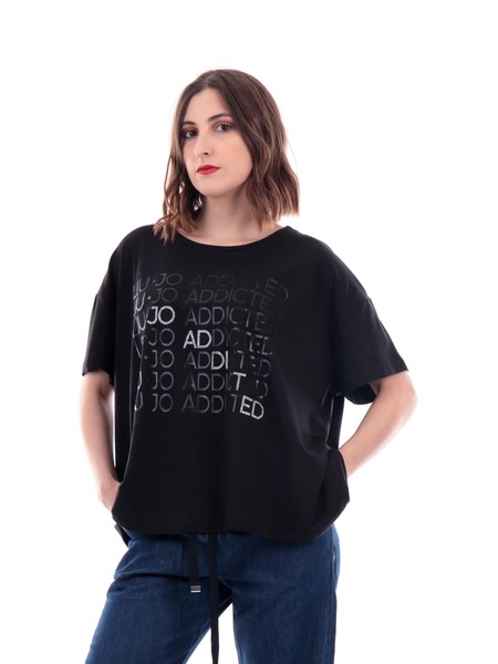 t-shirt-liu-jo-nera-da-donna-ta2126js003