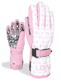 guanti sci level rosa da bambina con grafica, modello pattern 4152jg 