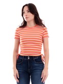 t-shirt only arancione da donna s/s ruching top jrs 15284982 