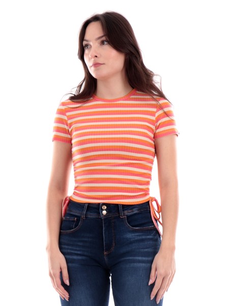 t-shirt-only-arancione-da-donna-s-slash-s-ruching-top-jrs-15284982