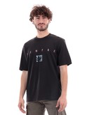 t-shirt jack and jones nera da uomo, maxi stampa 12230007 