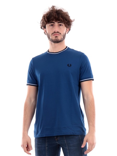 t-shirt-fred-perry-blu-da-uomo-modello-twin-tipped-m1588