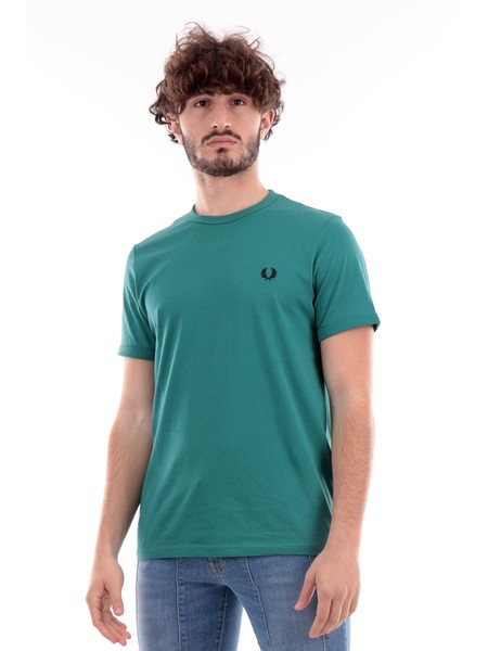 t-shirt-fred-perry-verde-da-uomo-logo-sul-cuore-m3519