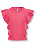 t-shirt only rosa da bambina con maniche a balze 15291900 
