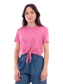 t-shirt crop only rosa da donna con fiori 15257467 