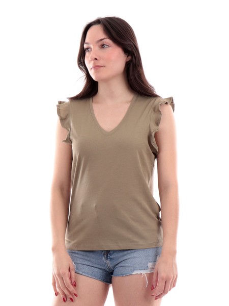 t-shirt-only-verde-militare-da-donna-frill-v-neck-15252469