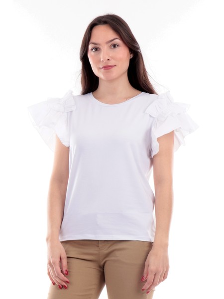 t-shirt-liu-jo-bianca-da-donna-con-rouches-sulle-maniche-wa3157j782