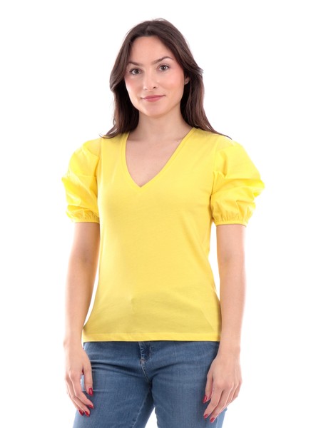 t-shirt-liu-jo-donna-gialla-con-maniche-a-sbuffo-scollo-a-v-wa3153j6308
