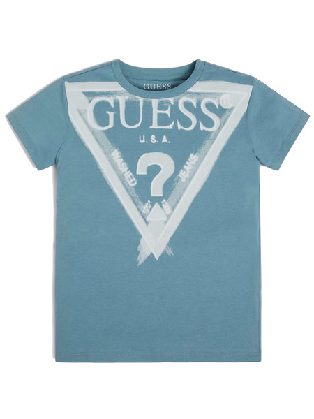 t-shirt-guess-celeste-da-bambino-maxi-logo-l3gi09k8hm0