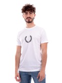 t-shirt fred perry bianca da uomo laurel wreath m5632 