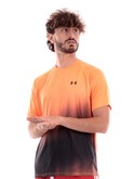 t-shirt under armour arancione e nera da uomo tech fade 13770530 
