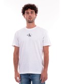 t-shirt calvin klein bianca da uomo con logo nero j30j323483 