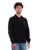 maglione lacoste nero mezza zip da uomo sh1927031 