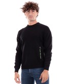 maglione calvin klein nero da uomo vertical institut j30j323977 