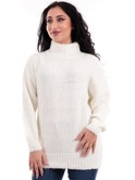 maglione bianco collo alto dolcevita da donna molly bracken lar237bh 