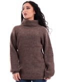 maglione molly bracken marrone da donna a collo alto m118bn 