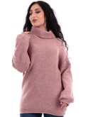 maglione molly bracken rosa da donna a collo alto m118bn 