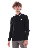 polo fred perry maniche lunghe nera twin tipped m3636 