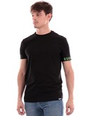 t-shirt dsquared nera da uomo banda verde round neck d9m3s4870 
