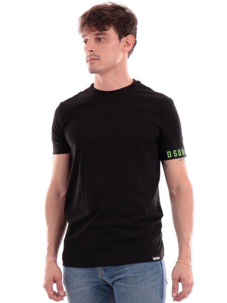 t-shirt-dsquared-nera-da-uomo-banda-verde-round-neck-d9m3s4870