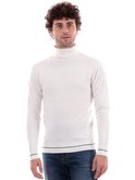 maglione yes zee bianco da uomo dolcevita collo alto m807ml000 