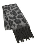 sciarpa only donna leopardata nera con frange 15266237 