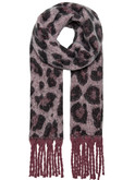 sciarpa only donna leopardata rosa con frange 15266237 